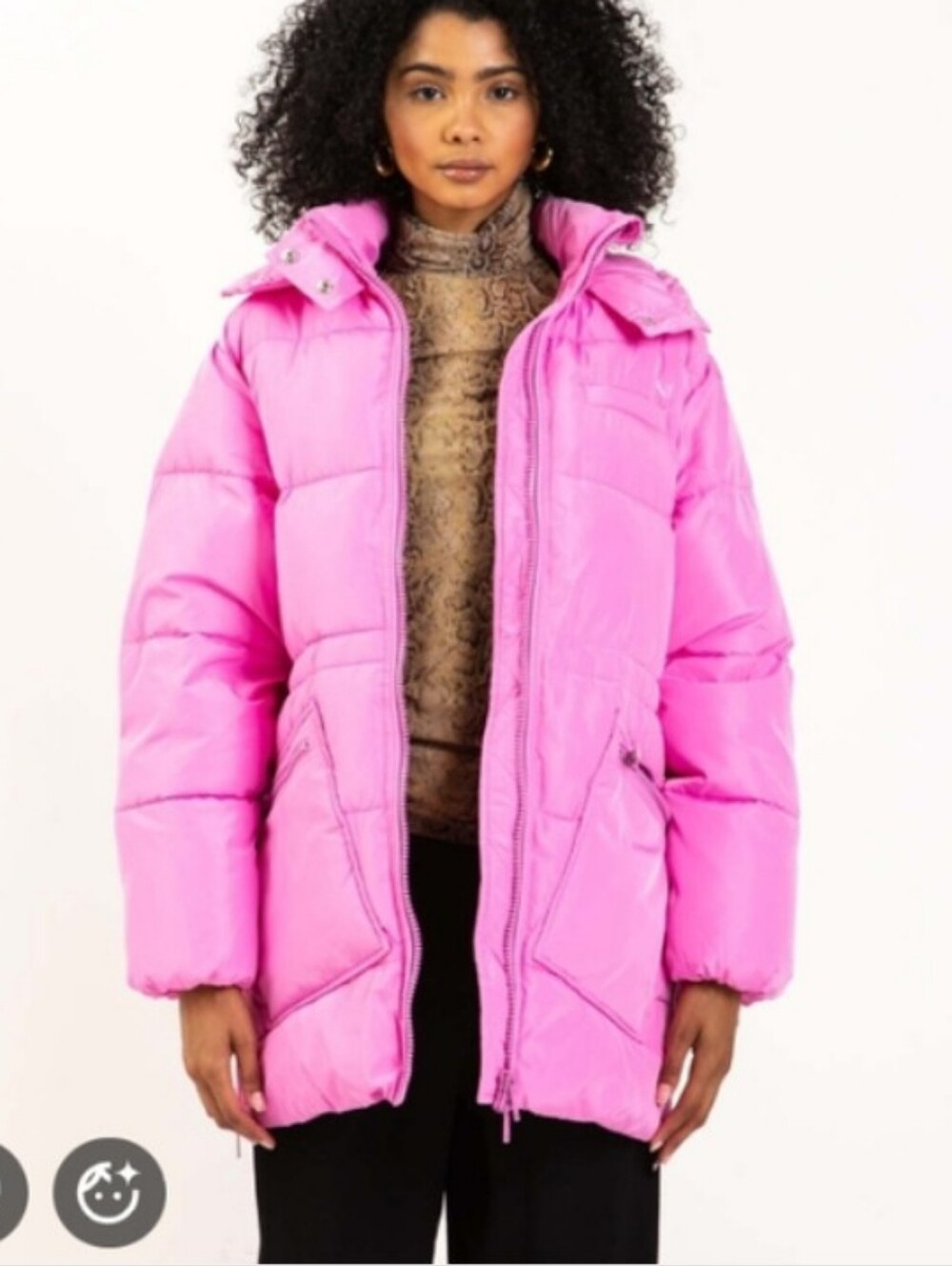 Ganni Specta Tech Pink Puffer Jacket Insulated Coat. Size S/ M